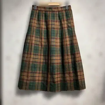 80sKERRY HOPE LONDON 체크 플리츠 스커트 빈티지