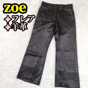 zoe 양가죽 램 가죽 플레어 팬츠 블랙 ZK03P01