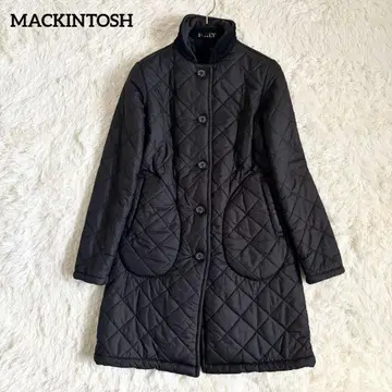 매킨토시 퀼팅 보아 코트 롱 블랙 로고 버튼 34