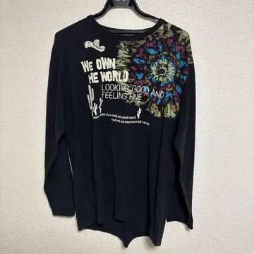 ills XL 블랙 롱 슬리브 티셔츠