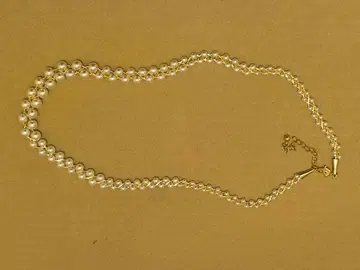 펄 2연 목걸이 후크식 클로징, 44cm