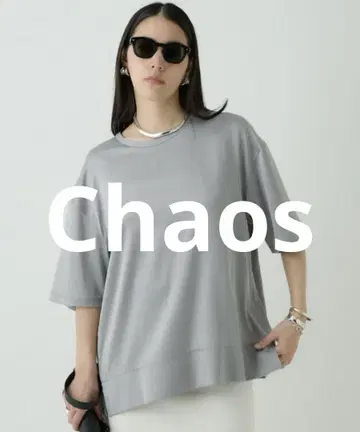 새상품 Chaos (카오스) 모라 티셔츠 그레이 쿠모리 실크 컷소