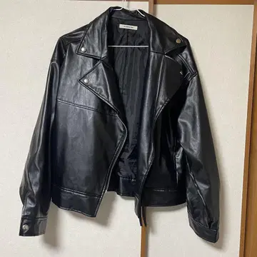 블랙 가죽 자켓 F 사이즈
