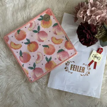 페이러 손수건 새상품 피치 도트