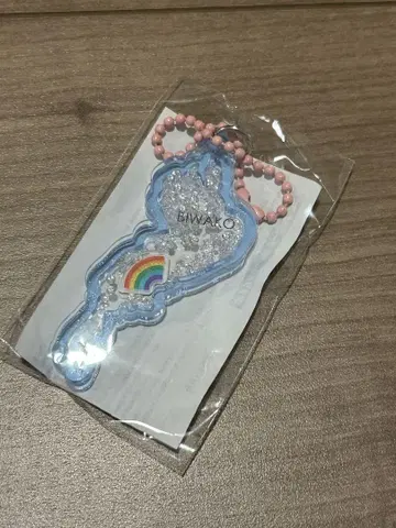 비와코 아크릴 키링 하코다테야마 한정품 무지개 스카이블루