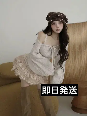 다리치 케이블 숏 니트 앙상블 IVO