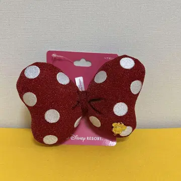 미니 마우스풍 리본 빨간색 도트
