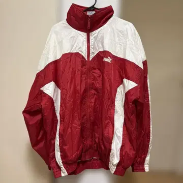 Puma 나일론 자켓 레드/화이트