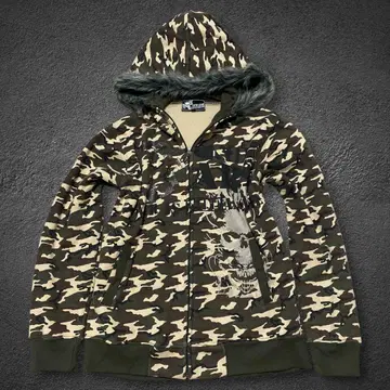 archive camouflage skull printed hoodie