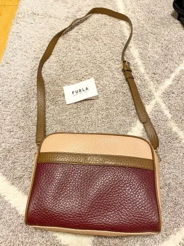 [ 새상품급 ] FURLA 가죽 숄더백 보르도/베이지