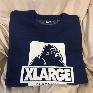 XLARGE 네이비 니트 L 사이즈 고릴라 프린트