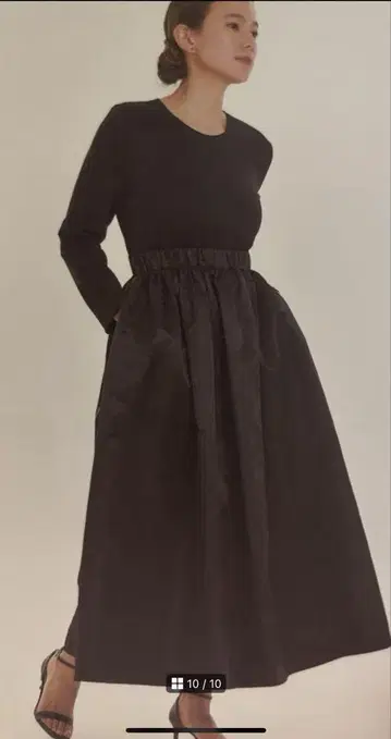 yori 하이웨스트 새틴 드레스 36