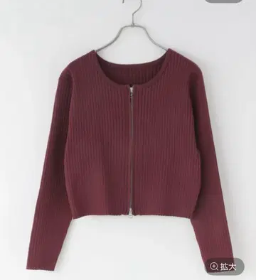 LOWRYSFARM WZIP 리브 가디건 LS 레드