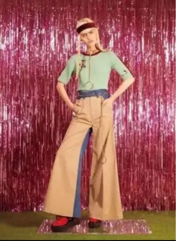 PAMEO POSE 데님 트렌치 와이드 팬츠 M