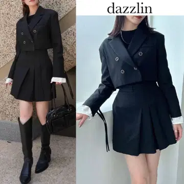 다즐링 본딩 숏 자켓 블랙