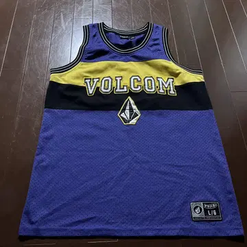 VOLCOM 메쉬 탱크탑 L 사이즈 보라색 블랙 노랑