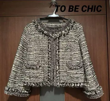 TOBECHIC 노카라 트위드 자켓 새상품급