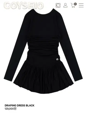 COYSEIO DRAPING DRESS BLACK