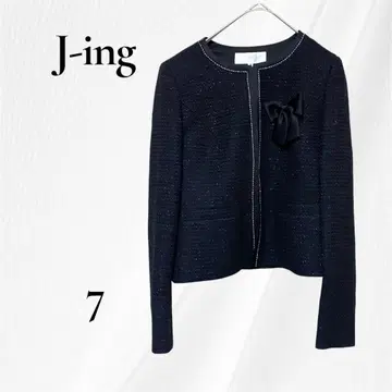 J-ing 제이잉그 트위드 노카라 자켓 XS 블랙