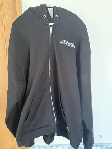 Farah Athletic 블랙 풀 집업 후드티 L