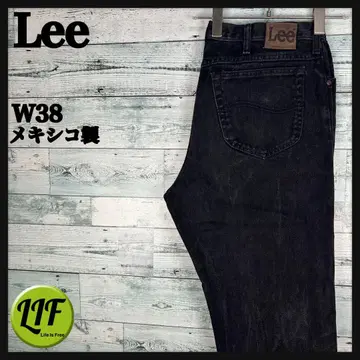 리 멕시코제 가죽 로고 택 블랙 데님 팬츠 W38 5780