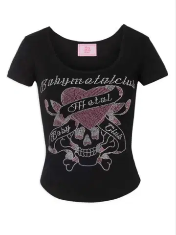 babymetalclub twinkle skull t Black