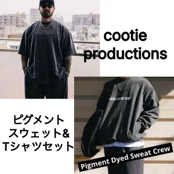 COOTIE 22AW 피그먼트 Tee Sweat Crew 2벌 세트