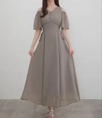 CENEA 2way V넥 시어 코르셋 원피스 그레이 M