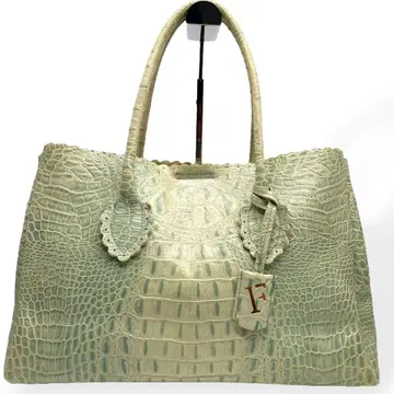 새상품급 FURLA 훌라 토트백 숄더 악어 엠보싱 라이트 그린