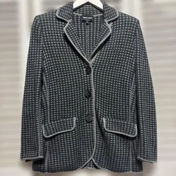 GIORGIO ARMANI 그레이 계열 하운드 투스 테일러드 니트 자켓