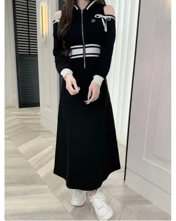 Lumignon LL 후드 롱 드레스 [블랙]