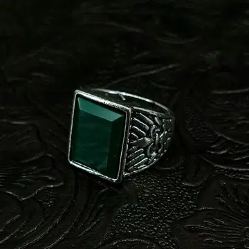 빈티지 실버 그린 레트로 앤티크 반지 12호