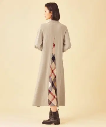 CB CRESTBRIDGE 라나 블렌드 백 체크 원피스