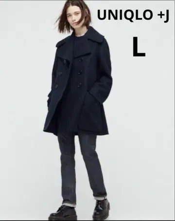 UNIQLO +J 질 샌더 더블 페이스 피코트 네이비 L