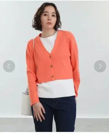 [ 새상품 ] INDIVI [ 크롭 기장 ] 숏 V 가디건