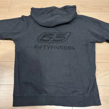 FIFTYFIVESL 다크 그레이 풀 집업 후드티