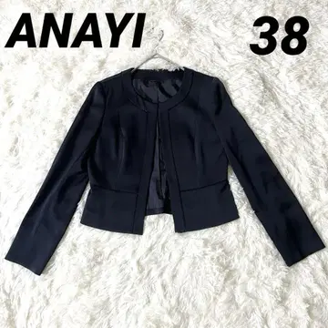 [ 새상품급 ] ANAYI 아나이 38 노카라 자켓 트리아세테이트 네이비