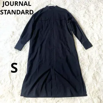 새상품급 저널 스탠다드 노카라 셔츠 원피스 블랙 울 S