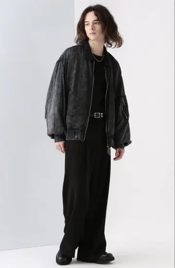 HARE 가공 플라이트 자켓 블랙