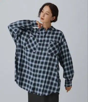 새상품 LEPSIM 프린지 체크 셔츠 튜닉