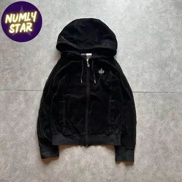 archive grunge lady velour parka black