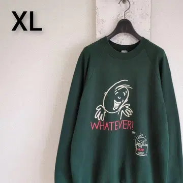 90s USA제 프룻 오브 더 룸 맨투맨 그린 래글런 슬리브