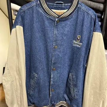 GEAR 데님 블루/베이지 점퍼 아우터 XL