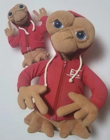 E.T. 봉제 인형 후드 부착 후드티