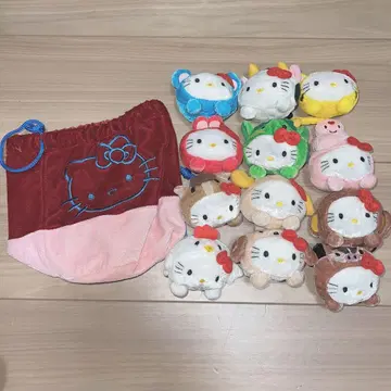 헬로키티 간지 오테다마 봉제 인형