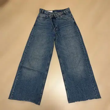 ZARA 허리 디자인 라이트 블루 데님 와이드 레그 팬츠