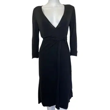 Diane von Furstenberg 블랙 랩 드레스