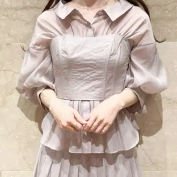 snidel 코르셋 도킹 블라우스 모카