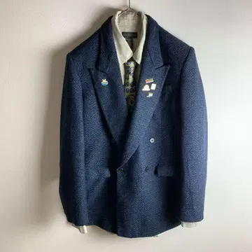 묶음 판매 트위드 더블 자켓 헤링본 스웨이드 라이크 탁한 색상