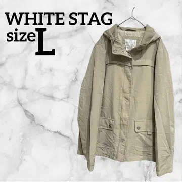WHITE STAG [ L ] 자켓 베이지 후드 부착 해외 구제 의류